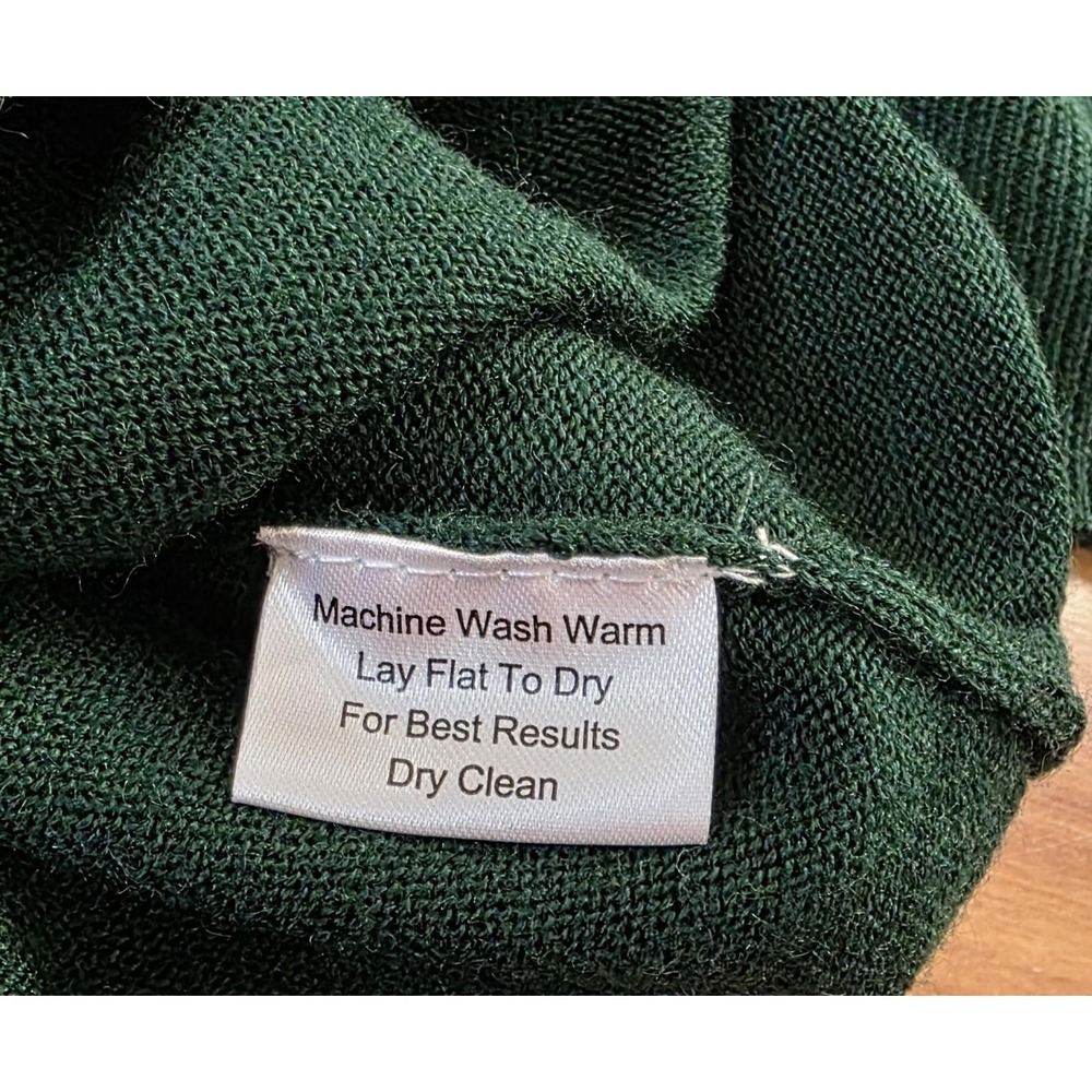 Kenneth Cole Sweater Mens Big & Tall 4XLT Green Mock Neck Wool Blend Pullover - Picture 5 of 7